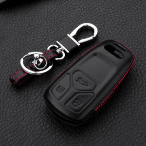 Premium Leather Car Key Fob Case Cover Holder For Audi 2017-2019 A4 A5 Q5 Q7 TT - Picture 1 of 10