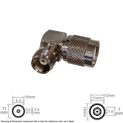 Coax RF Antenna Adapter Connector Converter TNC Female TNC Male Right-Angle - Image 1 of 3