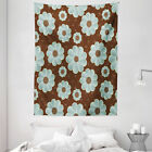 Brown And Blue Tapestry Retro Flora Print Wall Hanging Decor