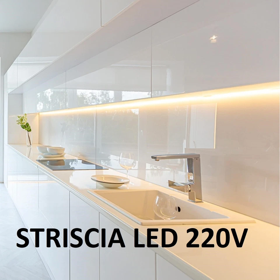 Barra Led Sottopensile Su Misura Luce A Scelta 220 Volt DIRETTA CON SPINA - Immagine 1 di 4