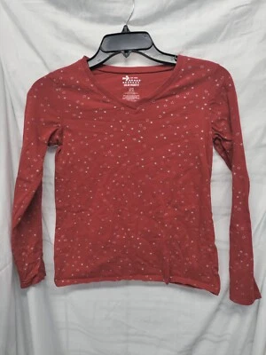 Camisa de manga larga para niñas, roja con estrellas, azul marino antiguo, talla L (10/12) Foto 1 de 4