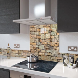 Premier Range "2 - Italian Stone Wall" Glass Splashback - Picture 1 of 4