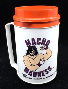 Vintage 1988 WWF Macho Man Madness Titan Sports Promo Travel Cup Becher von Aladdin - Bild 1 von 9