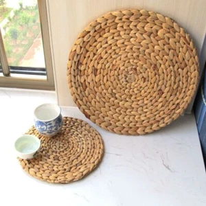 Placemats Weave Rattan Natual Straw Cups Mat Home Decor Dining Table - Picture 1 of 11