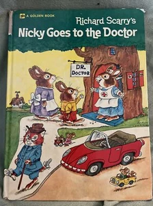 VINTAGE 1972 BIG GOLDEN BOOK RICHARD SCARRYS NICKY GOES TO THE DOCTOR - Picture 1 of 5