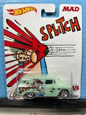 1/64 HOT WHEELS REAL RIDERS MAD MAGAZINE 4/5 1955 CHEVROLET PANEL DELIVERY GREEN - Image 1 of 2