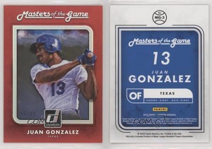 2016 Panini Donruss Masters of the Game Red /99 Juan Gonzalez #MG-3