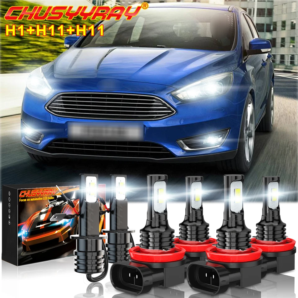 For Ford Fiesta 2014-2017 Led Headlight Hi/Lo+Fog light Combo Bulbs White 6pcs - Image 1 of 4
