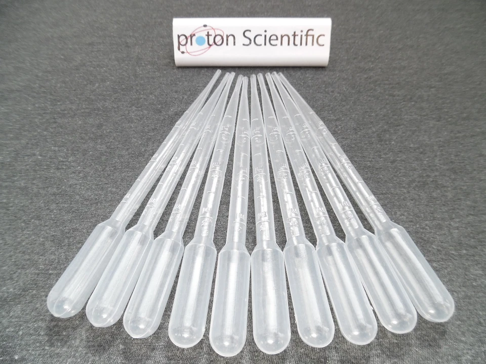 10 x 3ml Pipettes Graduated pasteur Pipettes 3ml Disposable Liquid transfer - Image 1 of 1