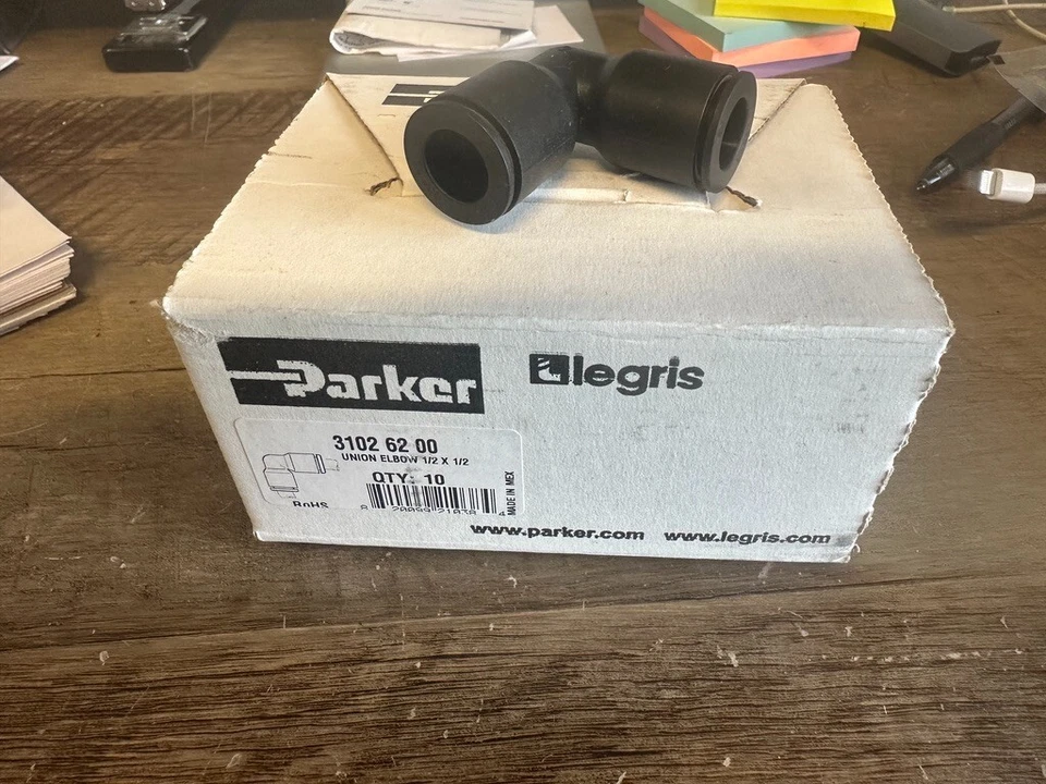 Parker 3102-62-00, 1/2x1/2 Union Codo Caja de 10 Nuevo Enviado Correo Prioritario Foto 1 de 1