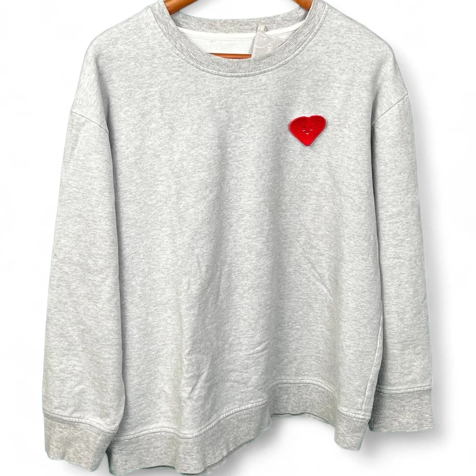 Sudadera para hombre Jason Wu gris cuello redondo con corazón extraíble talla M Foto 1 de 4