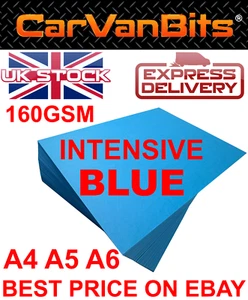 A4 A5 A6 PREMIUM INTENSIVO VERDADERO COLOR AZUL TARJETA DE PAPEL SECADO RÁPIDO 160GSM - Imagen 1 de 8