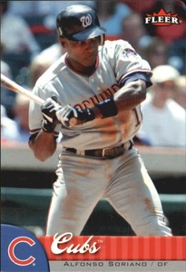 2007 Fleer Mini Die Cuts Chicago Cubs Baseball Card #2 Alfonso Soriano