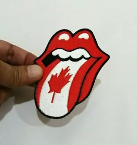 2 pz. The Rolling Stones Bandiera Lingua Canada Distintivo Ricamato Ferro su Cucitura - Foto 1 di 4