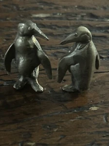 Vintage Mid Century Solid Brass Standing Penguin 2.25” Figurine Office Desk - Picture 1 of 3