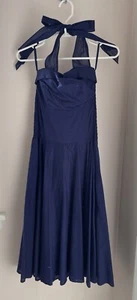 Trashy Diva By Candice Gwinn Women’s Small Navy Blue Halter Dress Rockabilly - Picture 1 of 4