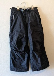 REI Snow Pants Girls Boys Small 6/7 Black Fleece Lined Growth Tuck EUC ski board - Picture 1 of 6