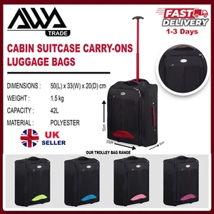 Carry-On Cabin Approved Trolley Bag - Lightweight Travel Bag with Wheels. - Picture 1 of 96