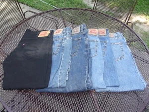 Lot of 6 Levi's Jeans 501 550 560 Relaxed Fit Blue Black Jeans Men's Size 38x30 - Picture 1 of 7