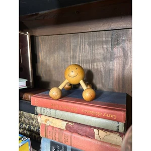 Vintage - Massaggiatore Mr Happy originale - legno con sorriso - decorazione retrò - accento unico - Foto 1 di 5