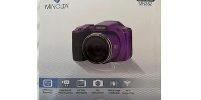 Minolta M35Z 20MP 1080p HD Bridge Digital Camera with 35x Optical Zoom, Purple - Image 1 of 4