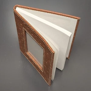 Leather Picture Frame Memo Book 4x5 Pocket Notebook Note Pad Book Style - Picture 1 of 3