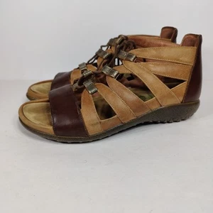 NAOT Selo Gladiator sandali donna con cinturino in pelle marrone toffee taglia 7 EU 38 - Foto 1 di 8