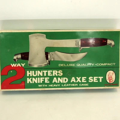 鹿角品牌刀和斧头组合带皮革鞘 — 第 1/4 张图片