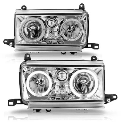 Anzo 111092 Chrome Projector Headlights fit for 91-94 Toyota Land Cruiser FJ82 - Image 1 of 4
