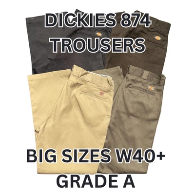 BIG SIZES DICKIES 874 COTTON TROUSERS - GRADE A - W40 W42 W44 W46 W48 W50 W52 - Image 1 of 4