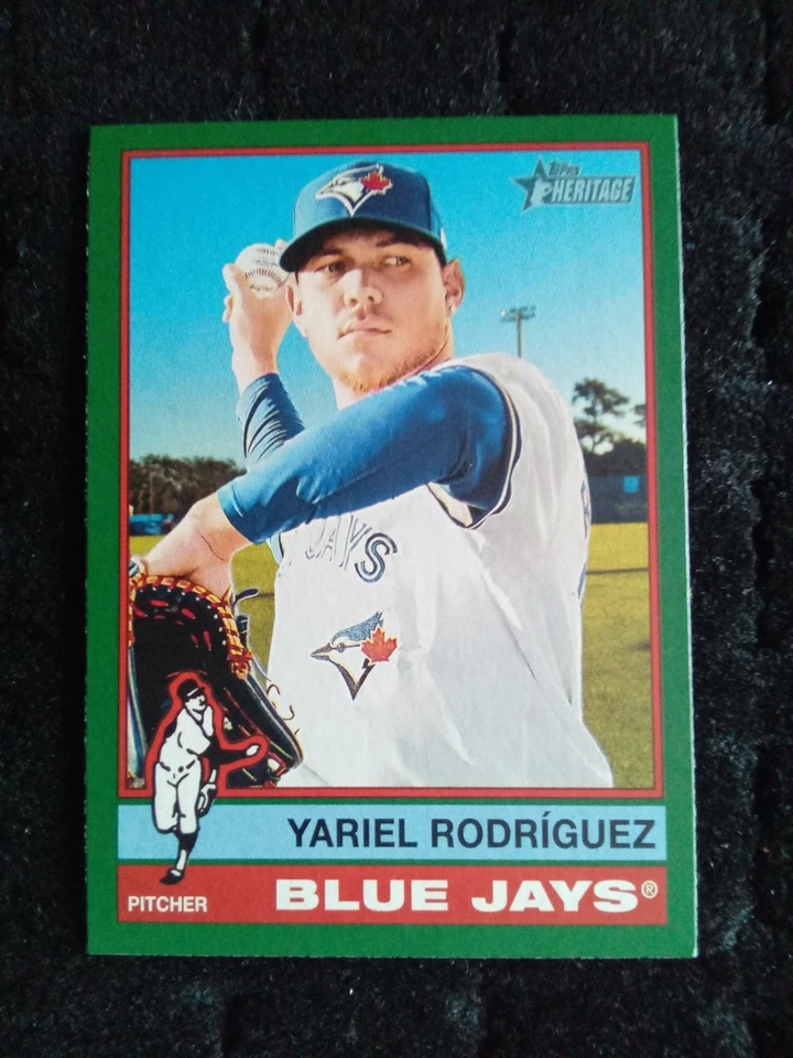 2025 Topps Heritage Green Border CARD #357 Yariel Rodriguez Blue Jays  - Image 1 of 2