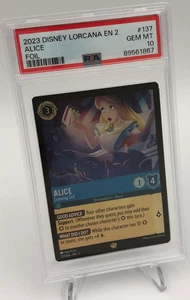 2023 DISNEY LORCANA EN 2 Card ALICE IN WONDERLAND #137 FOIL PSA GEM MINT 10 - Picture 1 of 9