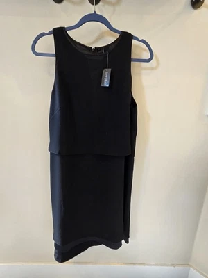 White House Black Market Womens Lbd Dress Sz 14 Sleeveless Shift Office Chiffon - Image 1 of 4
