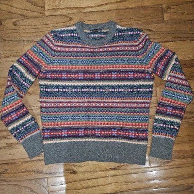 Suéter de Lana Brooks Brothers Pequeño Gris Azul Verde Naranja Largo Crew Blanco Rojo Foto 1 de 4