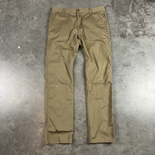 VANS Pantalone Chino Uomo 30 Kaki Elasticizzato Skateboard Gamba Dritta