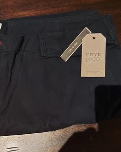 48 X29 Frye and Co Men's Flat Front Black Cargo Pants Big & Tall New  - Picture 1 of 3