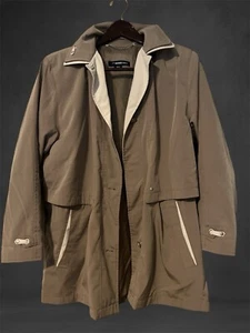 Parka Coat Size M Khaki Tan Soft Fully Lined Jacket Weather Tamer Poly/Nylon - Picture 1 of 5