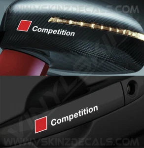 4 x adesivi specchio/maniglia Audi Competition qualità premium 4 colori RS - Foto 1 di 4