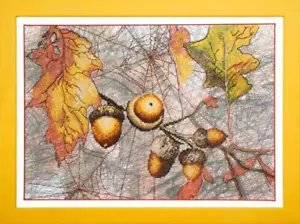 Verzierte Kreuzstichpackung "Herbstskizze" - Bild 1 von 2