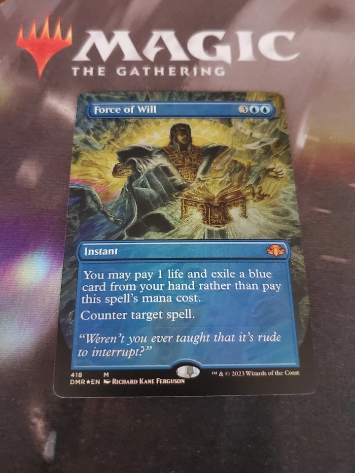Mtg. Force of Will. Foil Extended Art. Dominaria Remastered. Pack Fresh  - Image 1 of 1