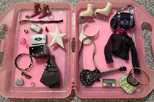 Vintage BRATZ Dolls Accessory Lot Guitar Backpack Belts Pink Heels Purse Jacket - Picture 1 of 10