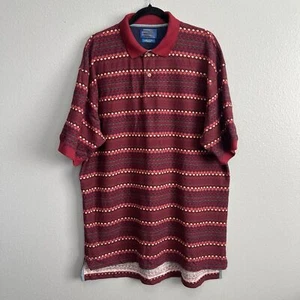 Pendleton Herren XL Poloshirt weinrot/rot geometrisch gestreift 90er Cowboy Outdoor - Bild 1 von 10