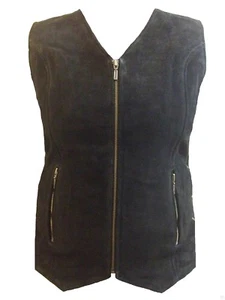 Chaleco de gamuza para motocicletas mujeres cremallera ciclista motociclista calce ajustado moto damas chaleco  - Imagen 1 de 2