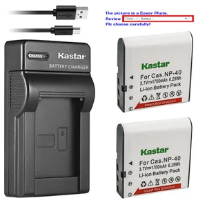 Kastar Battery Slim Charger for Casio NP-40 & Casio Exilim Zoom EX-Z100 Camera - Picture 1 of 11