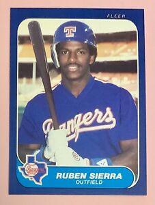 1986 Fleer Update Ruben Sierra Rookie Baseball Card #U-105