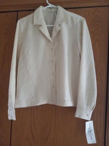 The Villager Womens Blouse Ivory Long Sleeve Button Down Size S NEW - Picture 1 of 3