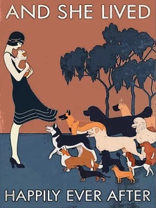Decorative Poster.Interior wall art room design.Deco model with pet dogs.11531 - Picture 1 of 1