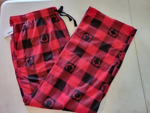 MEN'S PAJAMA/LOUNGE PANTS SIZE XXL RED BUFFALO PLAID W/ ANTLERS ELASTIC WAIST - Picture 1 of 6