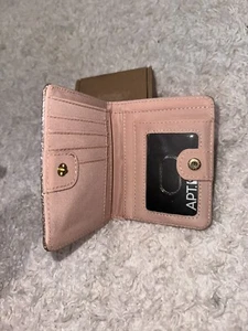 APT.9 - Women's Rose Gold Small Compact Bifold Pocket Wallet Ladies Mini Purse - Picture 1 of 6