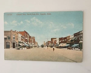 Topeka KS Kansas Avenue Norden aus der 8. Vintage Innenstadt Postkarte - Bild 1 von 2